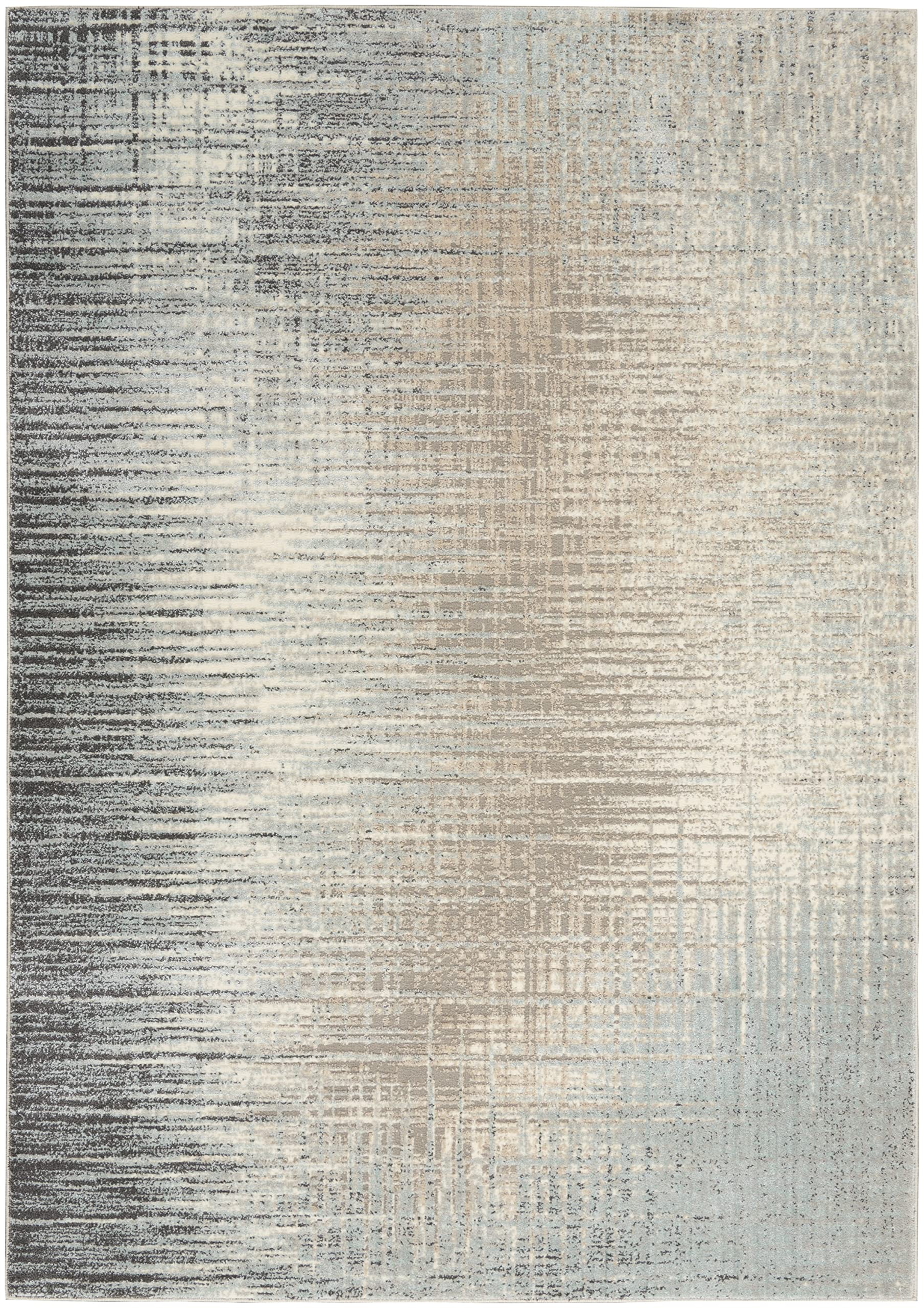 Nourison Soma Modern & Contemporary Teal/Gray 5'3
