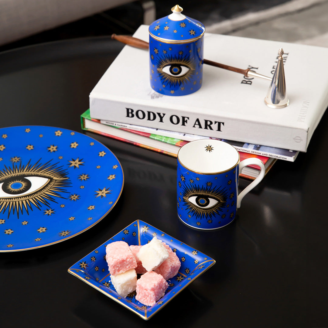Evil Eye Mugs Set of 2 - Ceramic Coffee Cups with Protection Symbol for Home, Office & Gifts - Perfect for Tea, Coffee & Hot Beverages