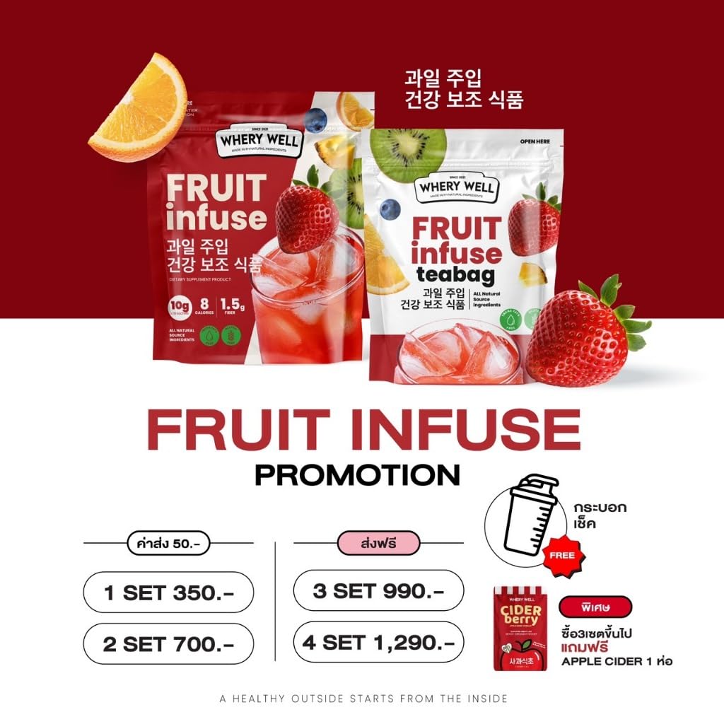 WHERY WELL Fruit Infuse Water Flavor Packets - Variety Pack of 20 - Sugar Free & Natural Flavors for Hydration - Perfect for Gym, Office & Travel - Healthy Drink Enhancer for Water Bottles & Pitchers
