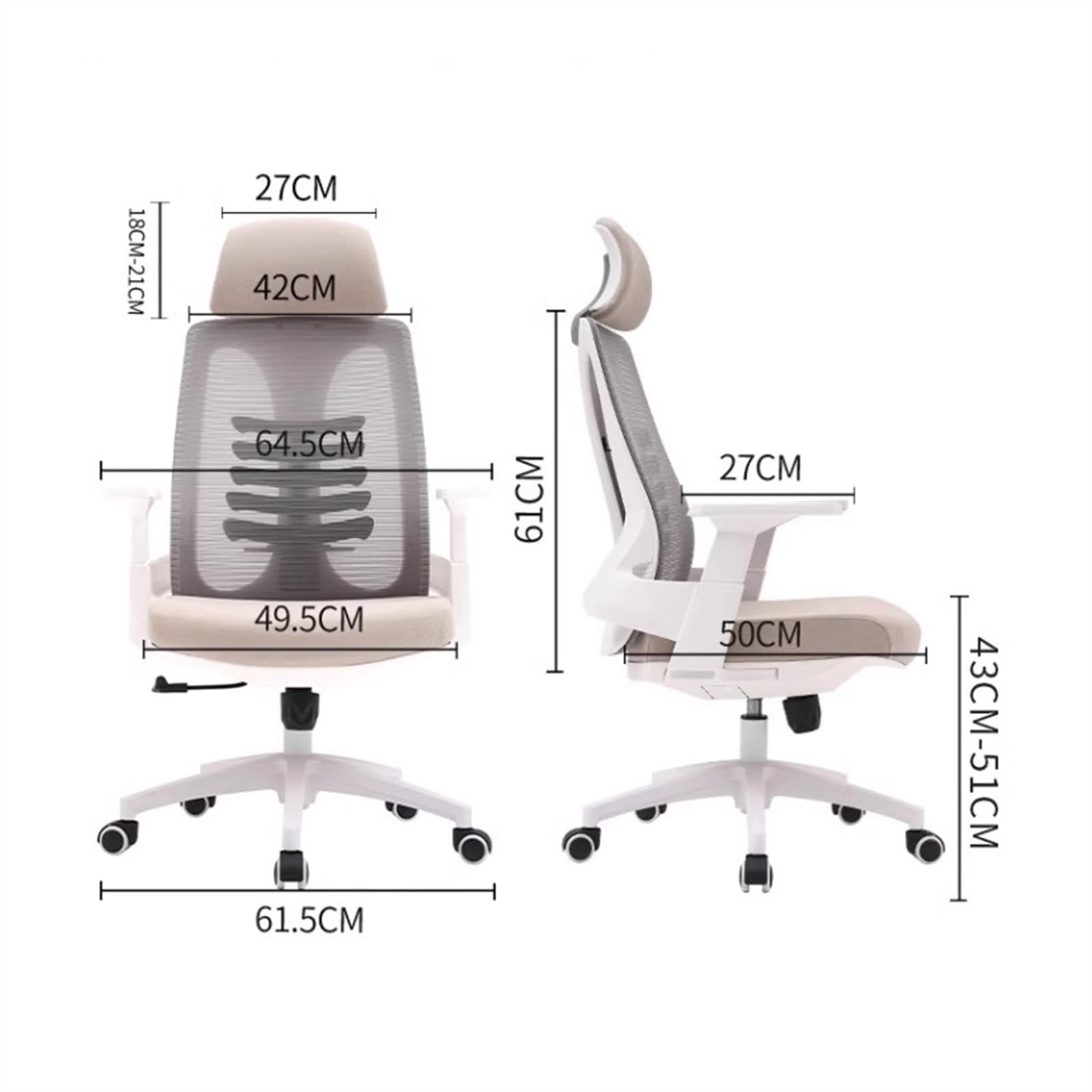 Premium Ergonomic Executive Desk Chair - Adjustable Lumbar Support Office Chair with Lift Seat for Home & Office - Comfortable Computer Chair for Long Hours Sitting, Study & Conference (Black)