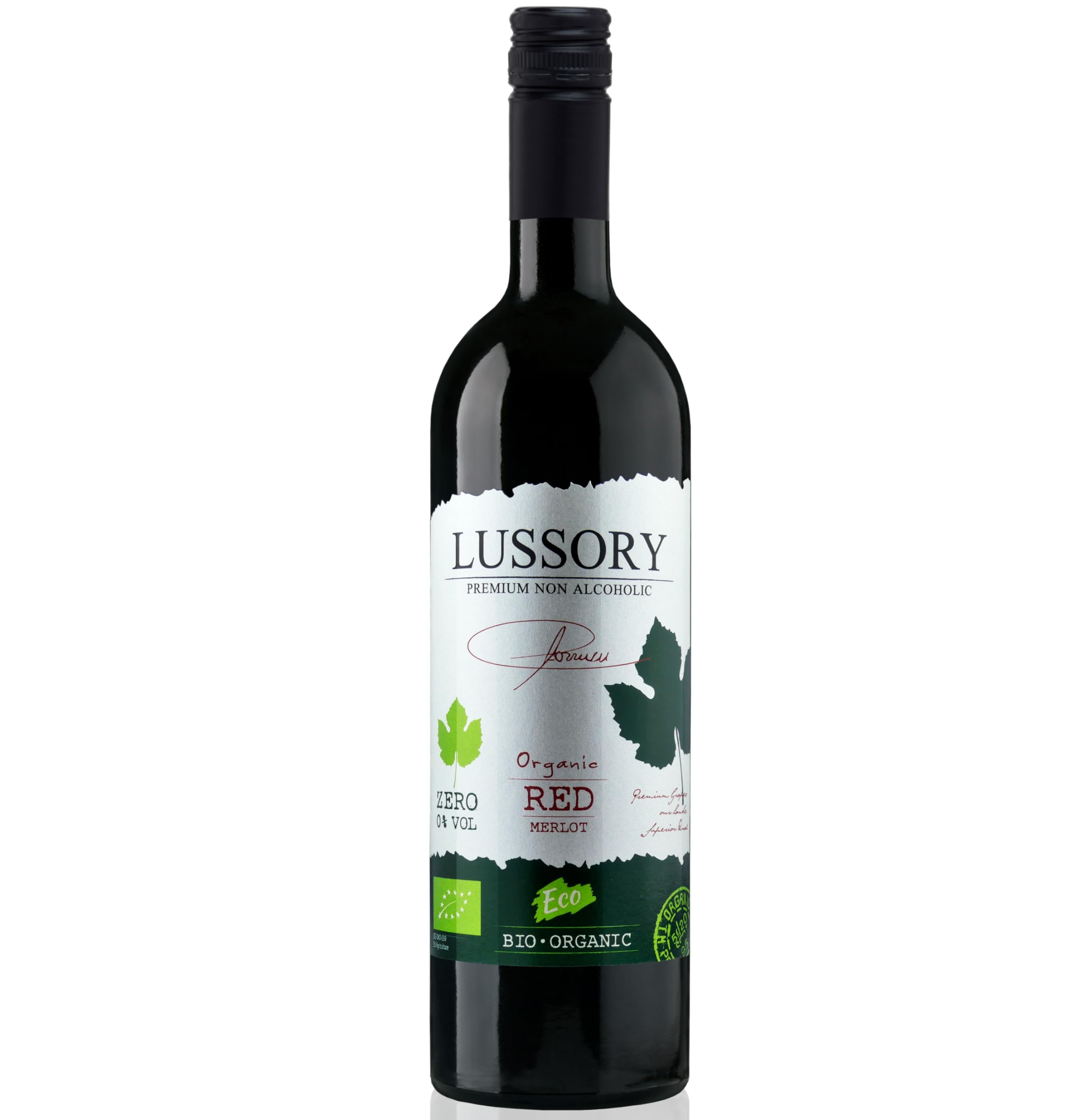 Organic Dealcoholized Merlot 0.0% Non-Alcoholic Red Wine from Spain - Low Calorie, Vegan, Gluten-Free (750ml, 6-Pack) | Perfect for Dry January, Pregnancy, or Sober Lifestyle