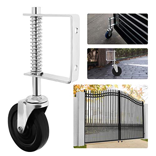 Heavy Duty 4 Inch Spring Loaded Gate Caster Wheel - 220lbs Capacity Rubber Wheel for Smooth Gate Operation | Perfect for Farm Gates, Driveway Gates & Fence Gates