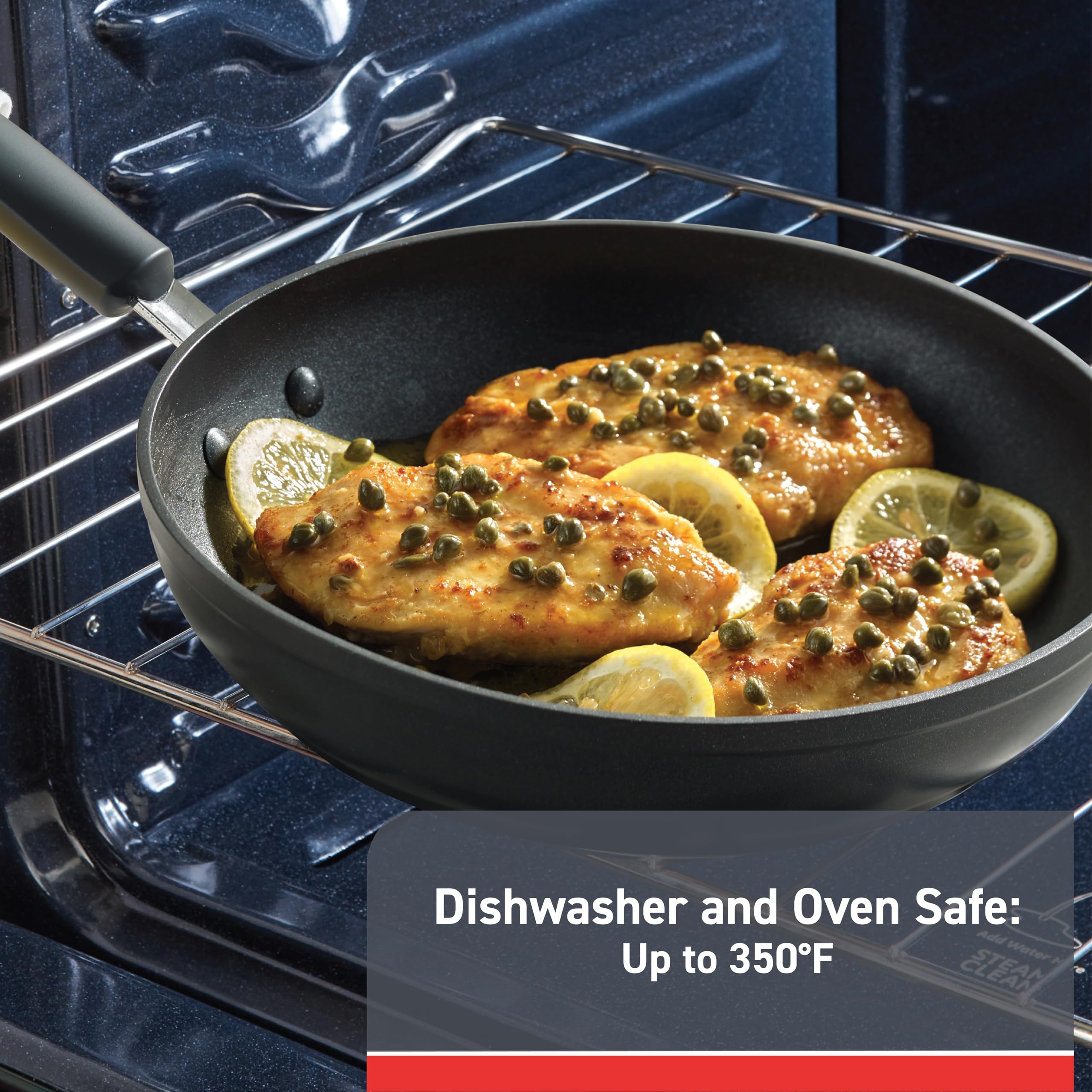 T-fal Advanced Nonstick Fry Pan 12 Inch - Oven & Broiler Safe to 350°F - Black Skillet for Eggs, Omelets & Cooking - Dishwasher Safe Non-Stick Frying Pan for Home Kitchen - Perfect for Breakfast, Stir Fry & Everyday Meals