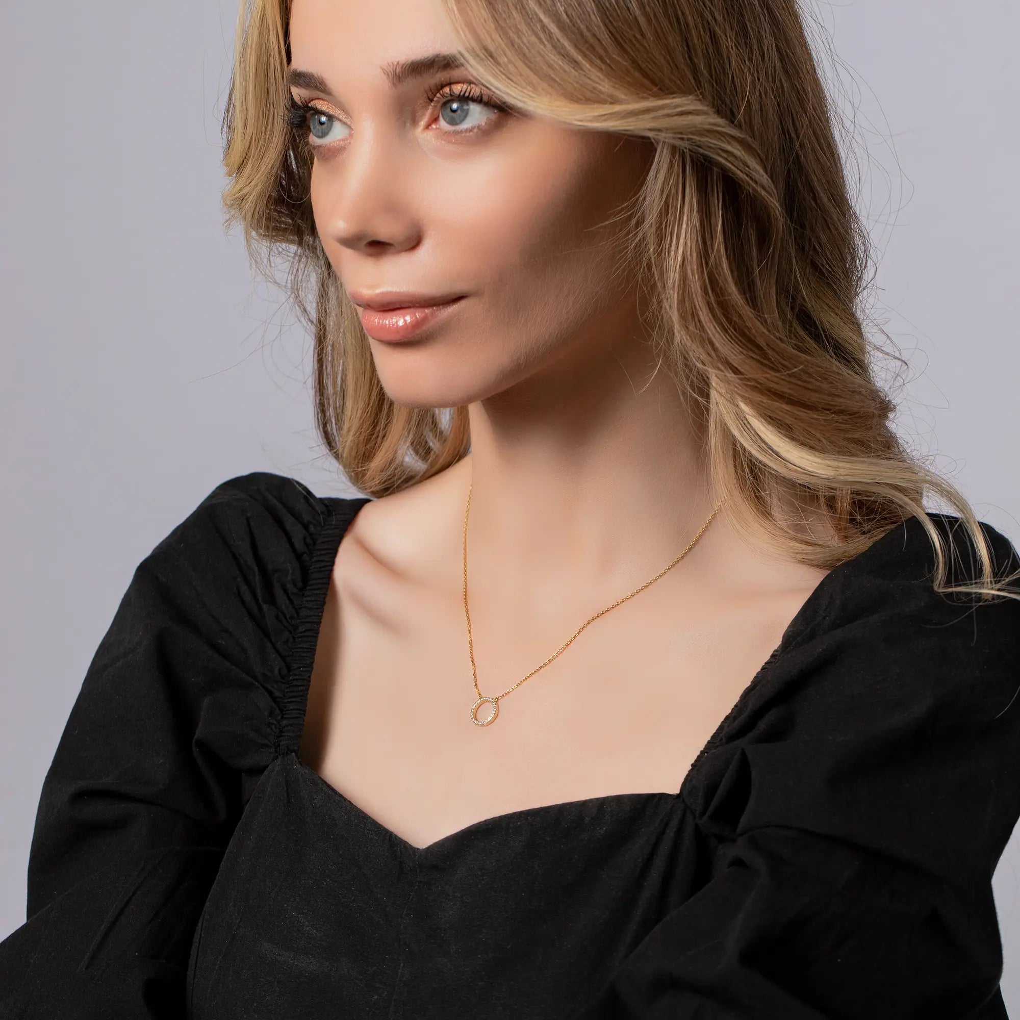 Elegant Hoop Circle Necklace for Women - Gold & Silver Layered Statement Jewelry - Perfect for Everyday Wear, Parties & Gifts