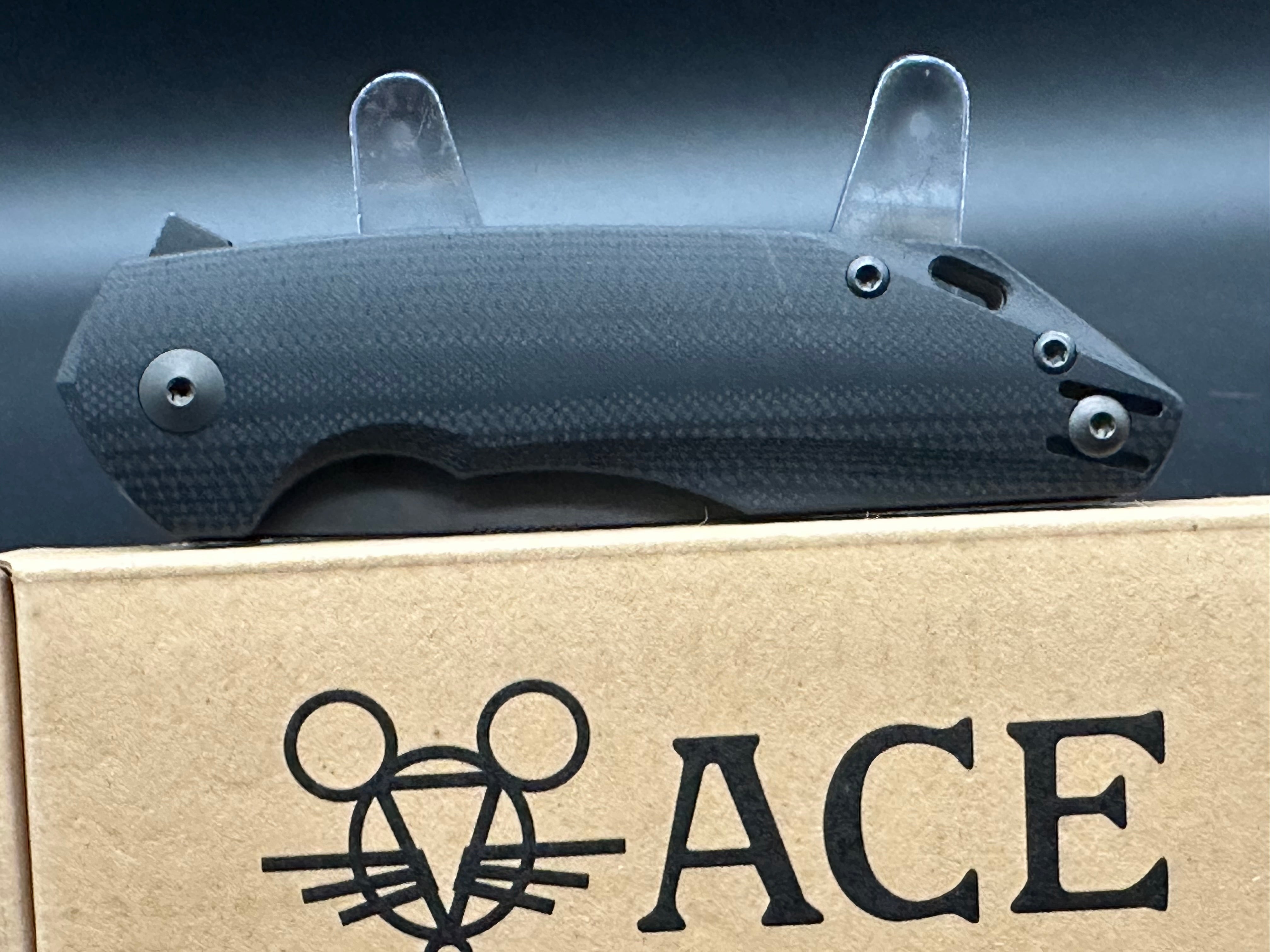 Giant Mouse ACE Corta Folding Knife - Black G10 & Titanium Frame, Blackout Drop Point Blade, Bohler M390 Steel - EDC, Outdoor, Camping, Survival Gear