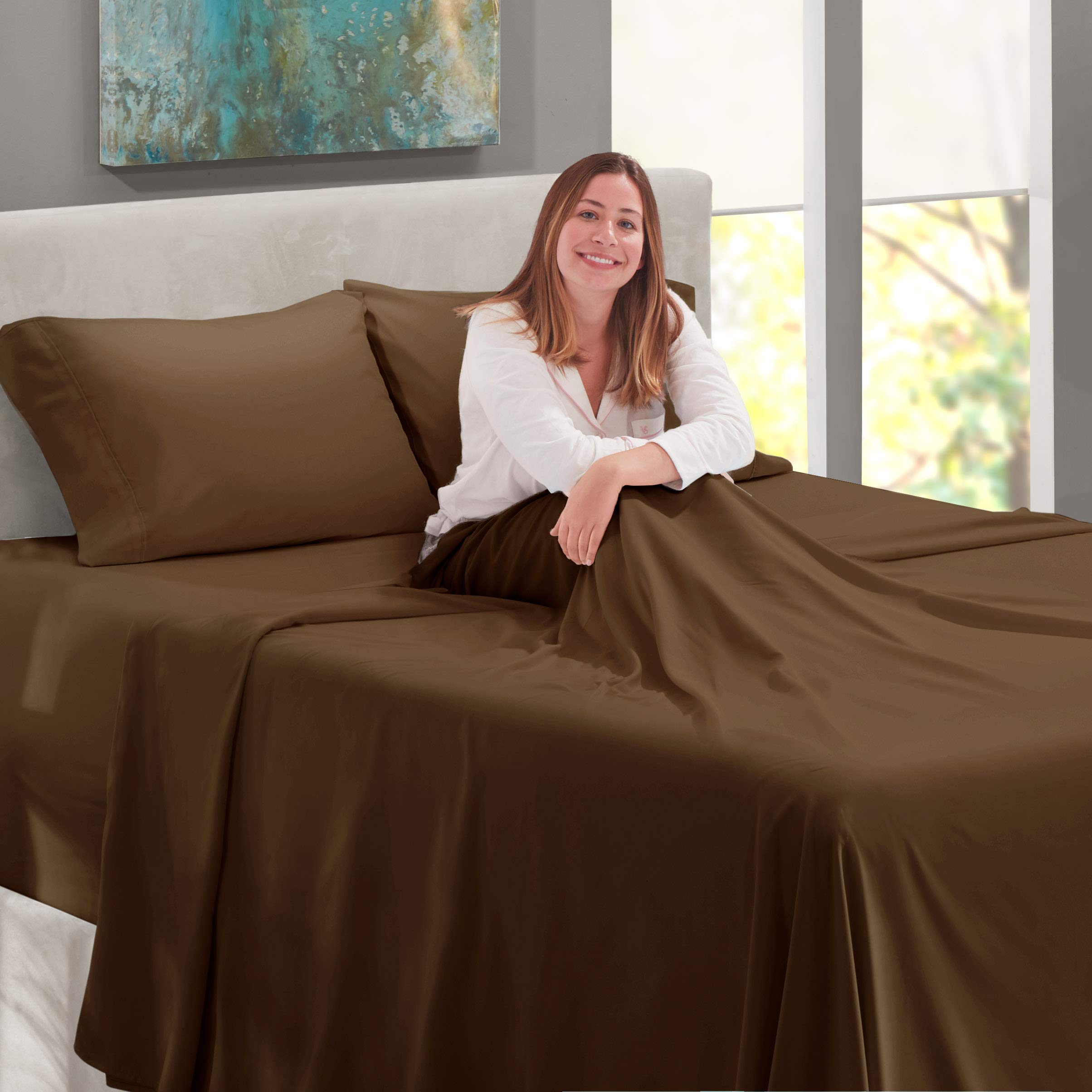 5-Piece Split Queen Sheet Set for Adjustable Beds - 100% Pure Egyptian Cotton 800 Thread Count, Ultra Soft & Breathable, Deep Pocket Fits Up to 16