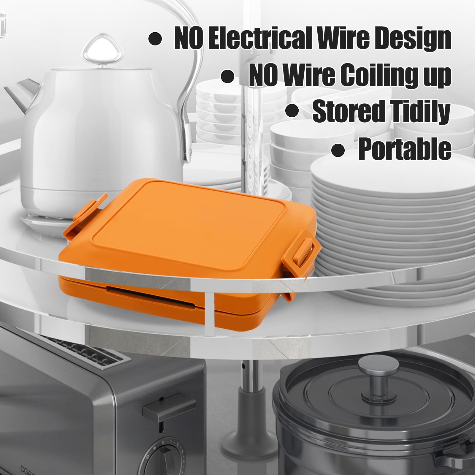 Microwave Sandwich Maker & Panini Toaster - No Electricity Needed, Dishwasher Safe, Fast & Time-Saving for Quick Meals - Perfect for Breakfast, Office Lunches & Late Night Snacks (Orange)