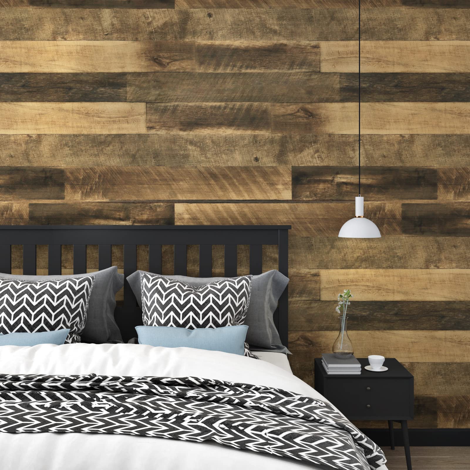 WESTICK Brown Wood Peel and Stick Wallpaper - Rustic Wood Contact Paper for Countertops, Kitchen Tables, Cabinets & Walls - Waterproof Butcher Block Vinyl Wrap (15.8