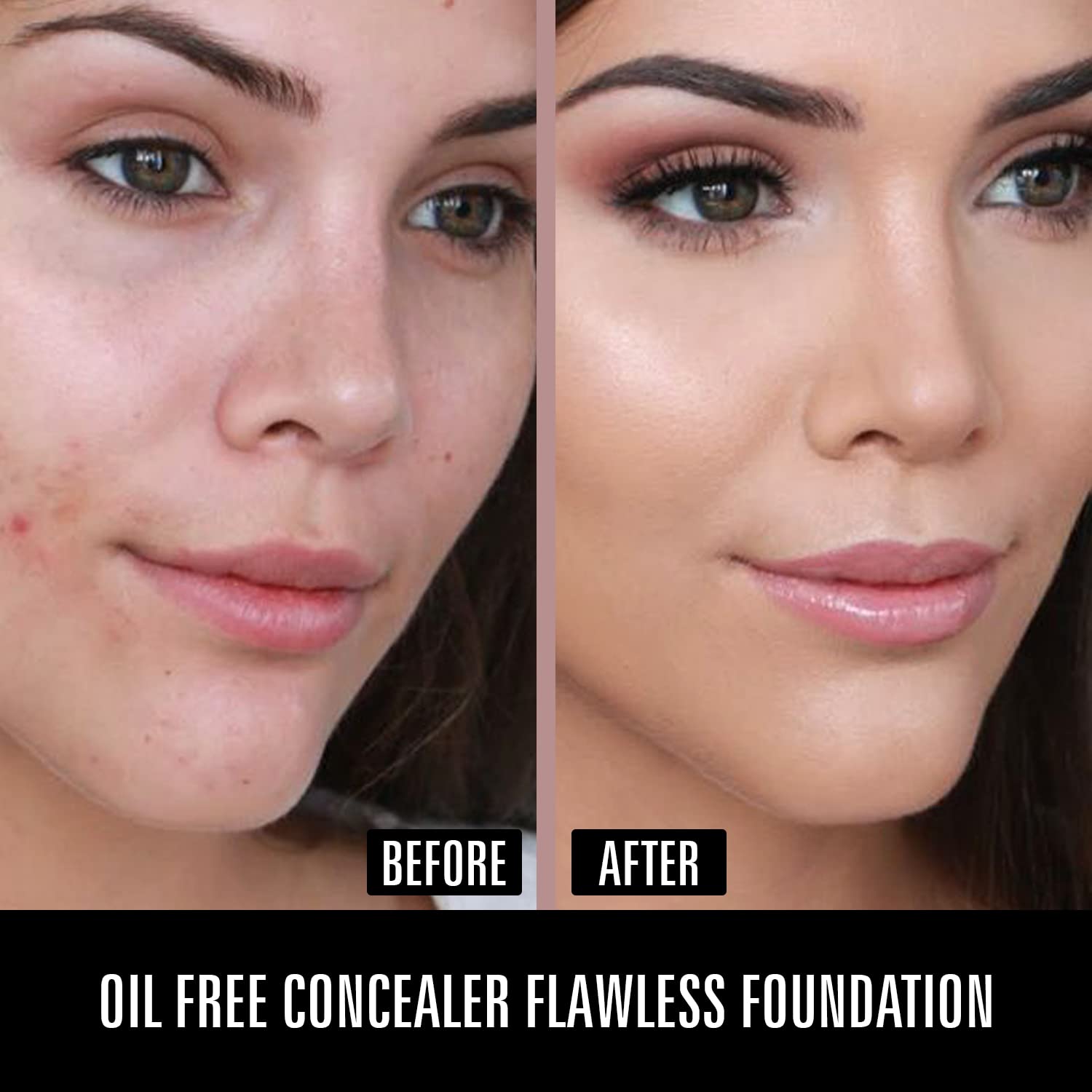 MATT LOOK Oil Free Concealer & Foundation - Ivory (35ml + 8g) | Flawless Coverage for Acne, Dark Circles | Perfect for Daily Makeup & Photoshoots