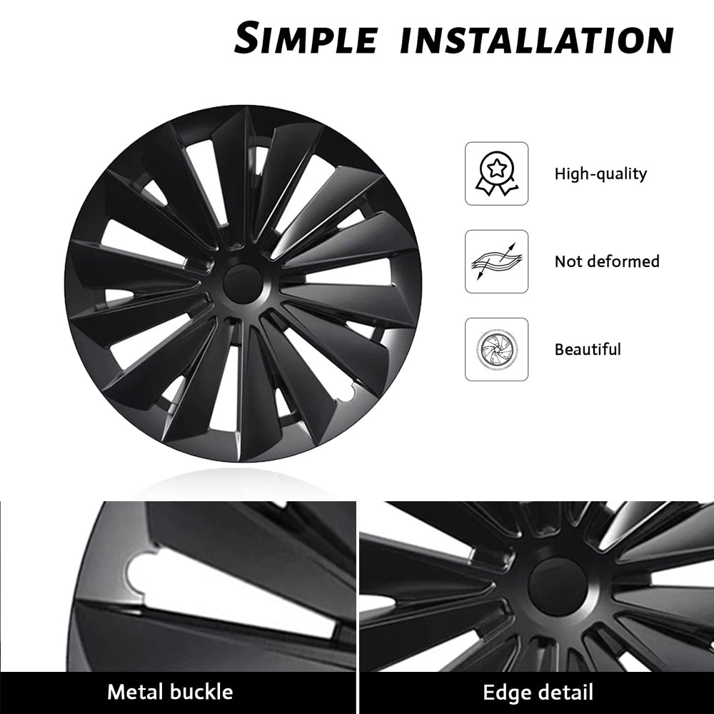 Tesla Model Y 19-Inch Gemini Wheel Hubcaps - Durable Rim Protectors for Enhanced Style & Protection | Perfect for Daily Commute, Road Trips & All-Weather Driving