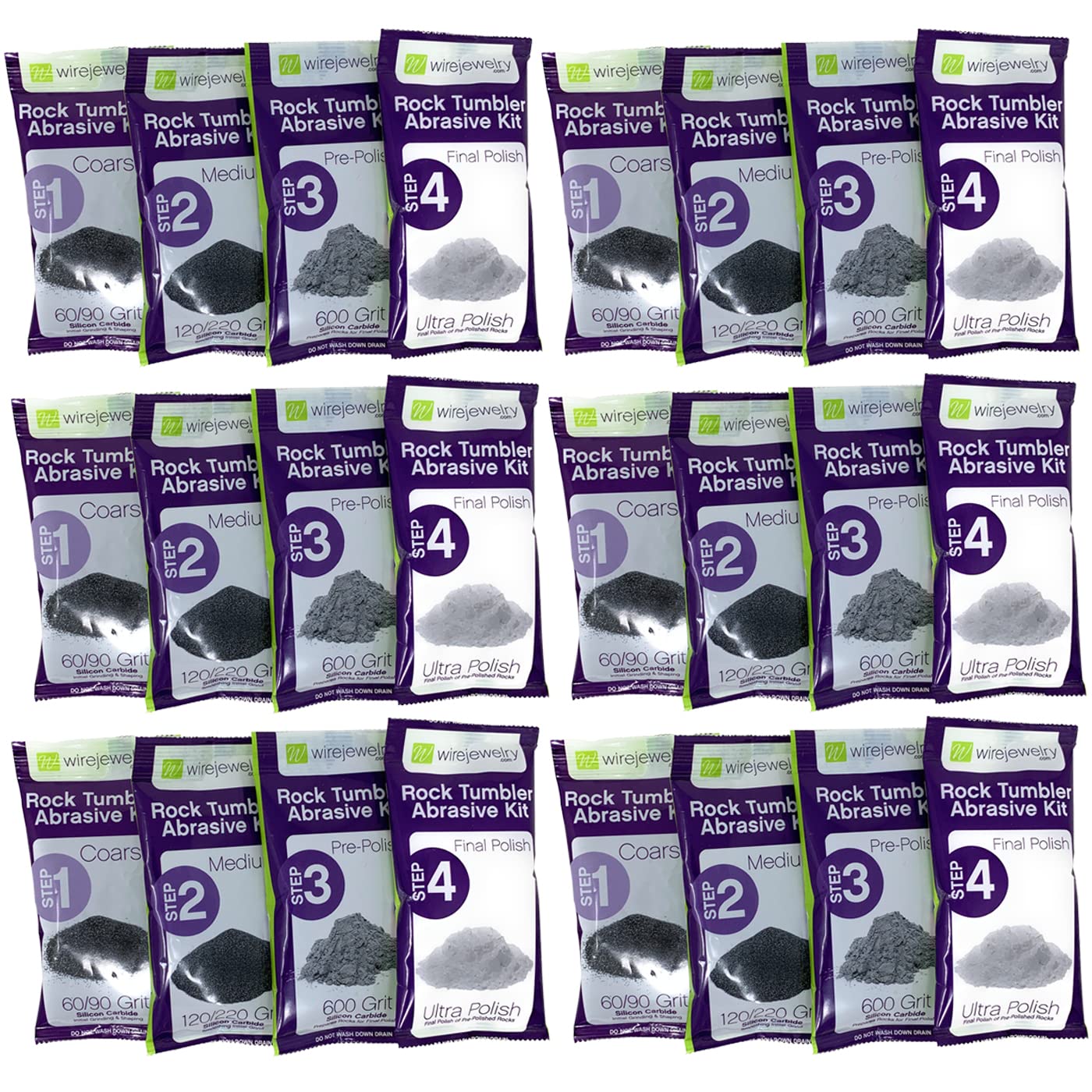 Premium Rock Tumbler Refill Kit - 3 Lbs. Mixed Gemstones from Asia, Brazil & Madagascar with 6 Batches of 4-Step Grit & Polish | Perfect for Jewelry Making, Lapidary & DIY Craft Projects