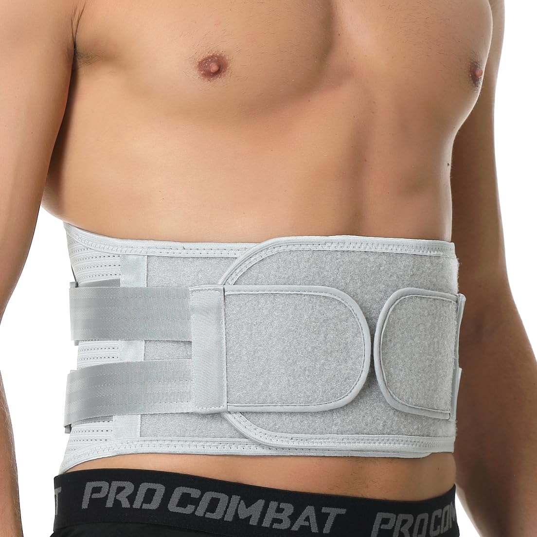 NeoTech Care Back Support Belt - Breathable & Adjustable Lower Back Brace for Pain Relief - Double Pull Compression Straps (Grey, Size XL) - Ideal for Workouts, Heavy Lifting & Posture Correction