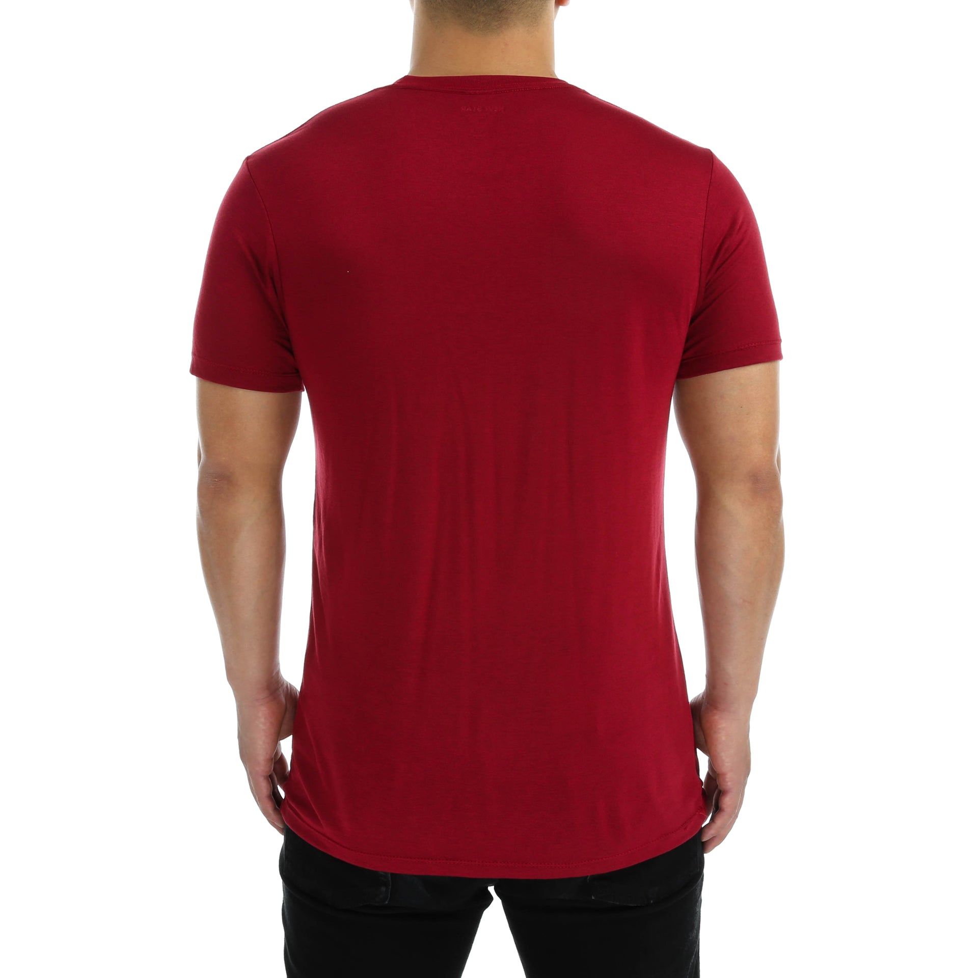 Premium New Star Poly Rayon Short Sleeve Crew Neck T-Shirt - Burgundy Red for Casual Wear & Summer Outfits