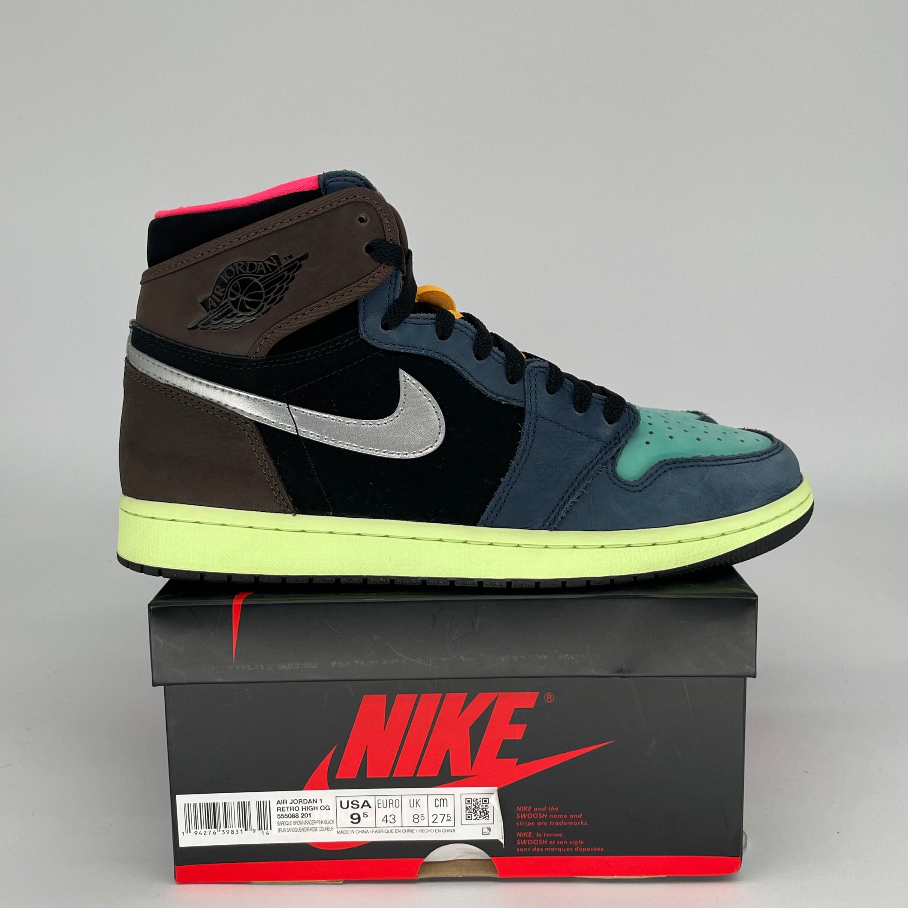 AIR JORDAN 1 BIO HACK Sneakers Men's Size 9.5 - Retro Basketball Shoes 555088-201 | Streetwear Fashion & Casual Wear for Everyday Style