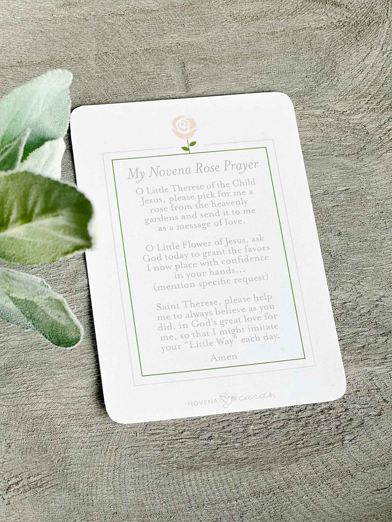 St. Therese of Lisieux Novena Rose Prayer Card - Catholic Devotional Card for Prayer, Meditation & Spiritual Growth - Perfect for Home Altars, Church Groups & Personal Worship