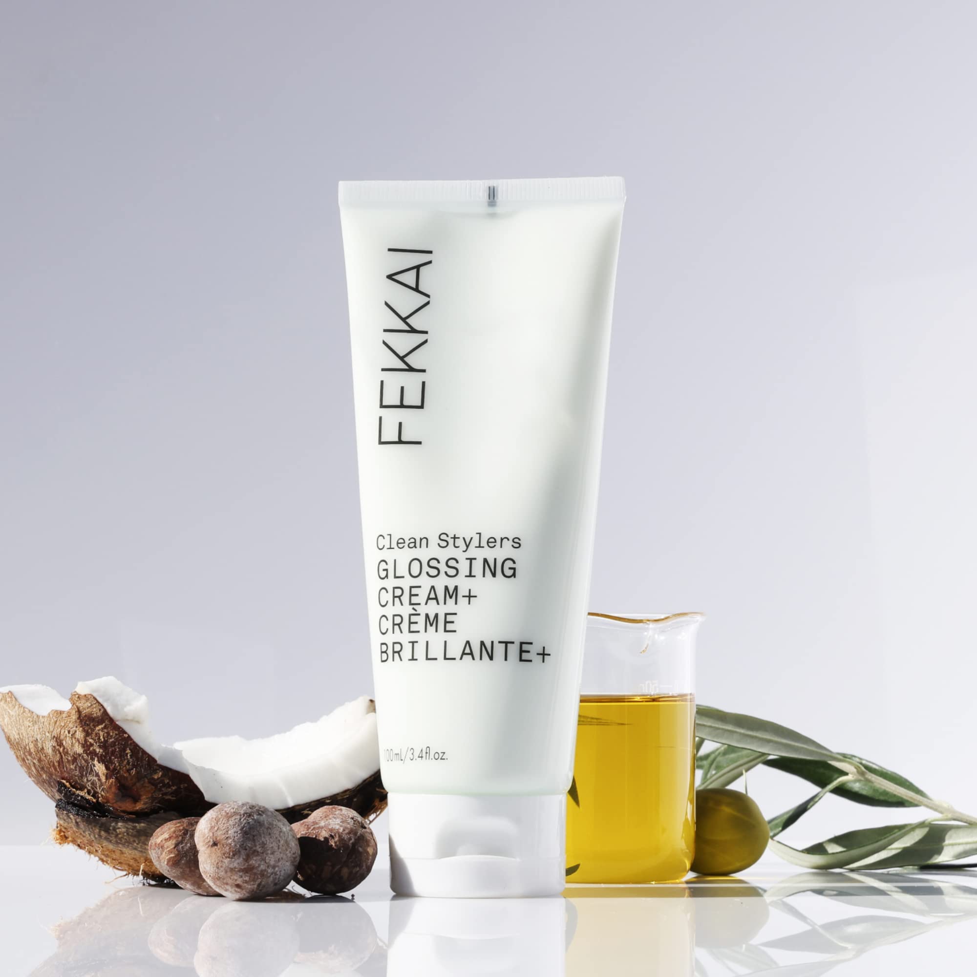 Fekkai Clean Stylers Glossing Cream 3.4 oz - Hydrating Hair Smoothing Cream for Frizz Control & Shine Boost - Sulfate Free, Paraben Free, Vegan & Cruelty Free Hair Styling Product - Perfect for Dry, Damaged Hair & Everyday Styling