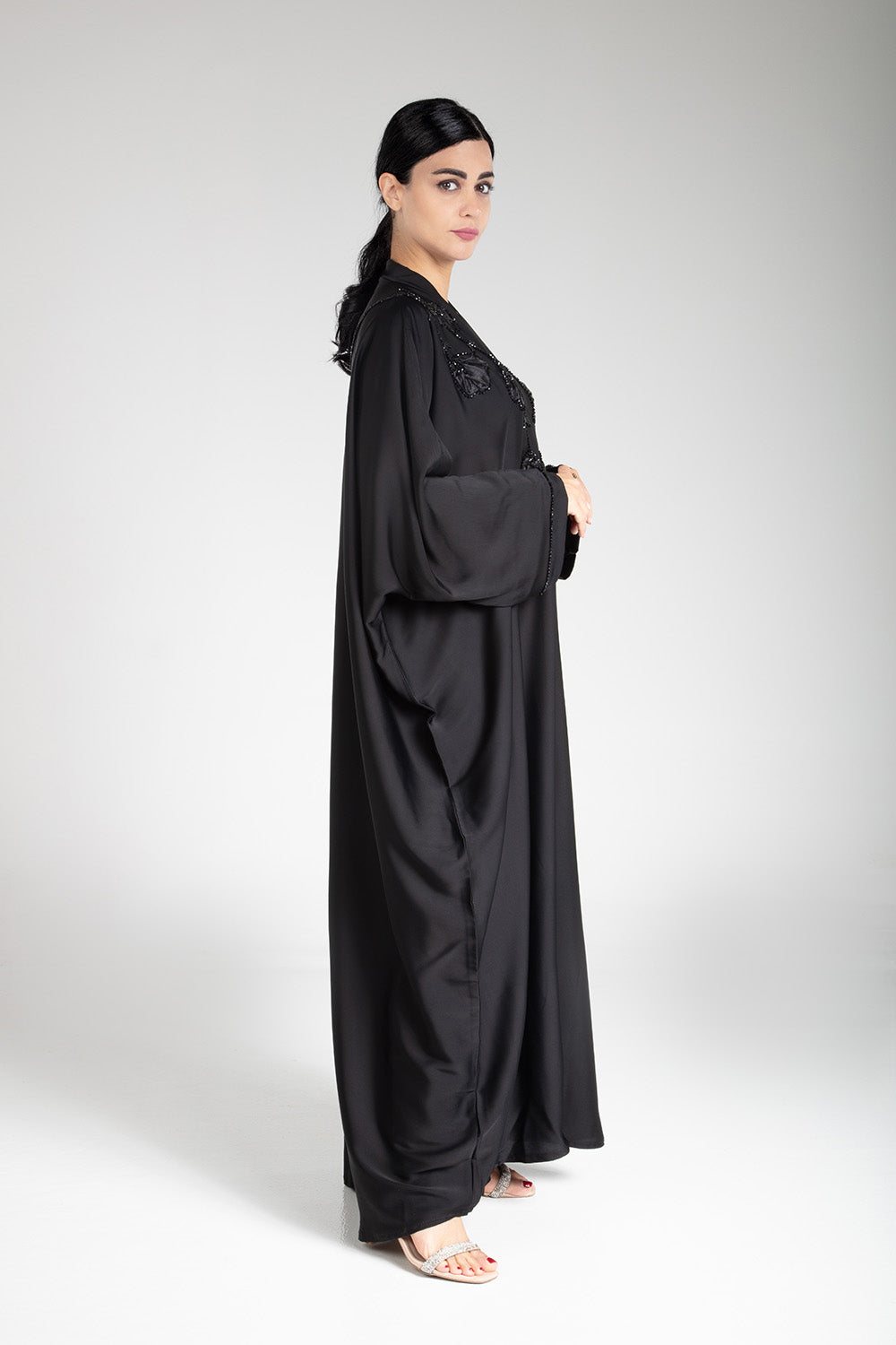 Elegant Celestial Drape Open Abaya - Modest Muslim Prayer Dress for Women - Perfect for Prayer, Mosque Visits & Special Occasions