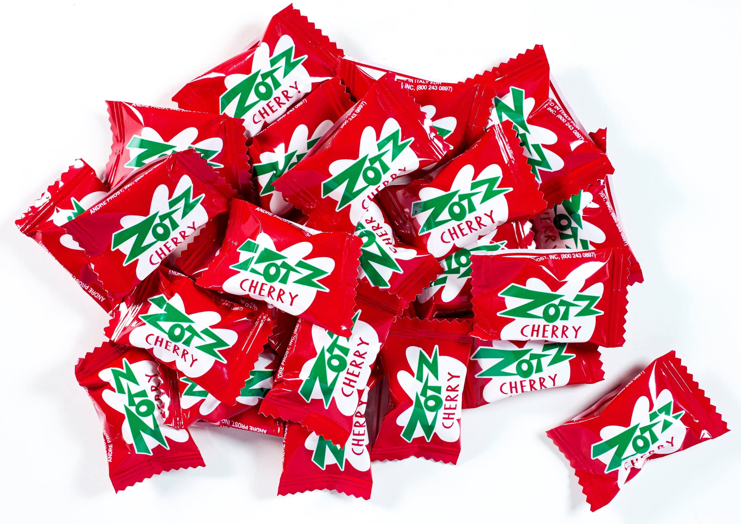 Zotz Fizzy Old Fashioned Hard Candy - Assorted Fruit Flavors with Cherry, Individually Wrapped Gluten-Free Italian Candy (46-Piece Bag) - Perfect for Parties, Gifts & Nostalgic Treats