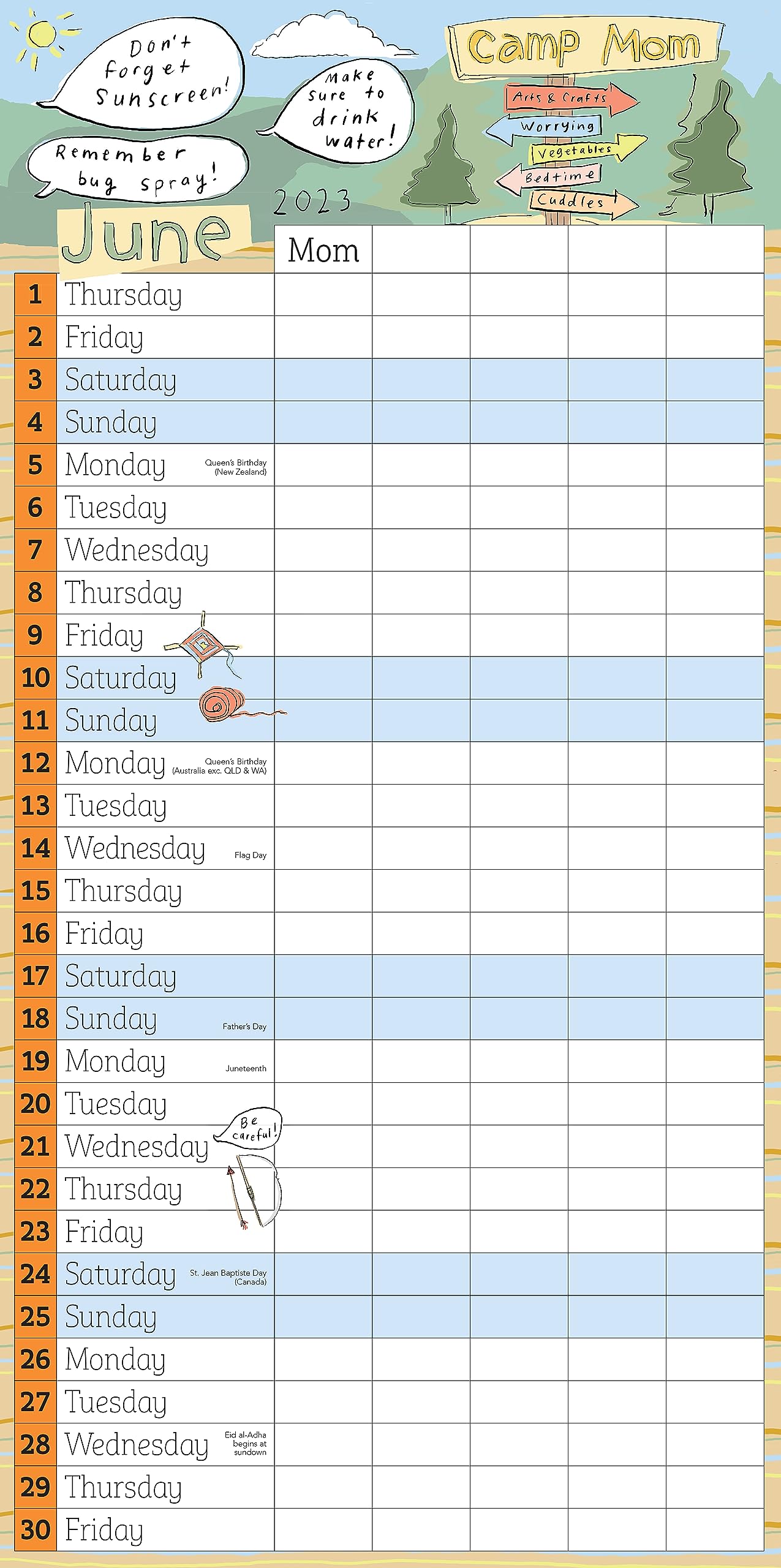 2023 Family Wall Calendar for Mom - Organize & Track Important Dates | Perfect for Home, Office & School Planning