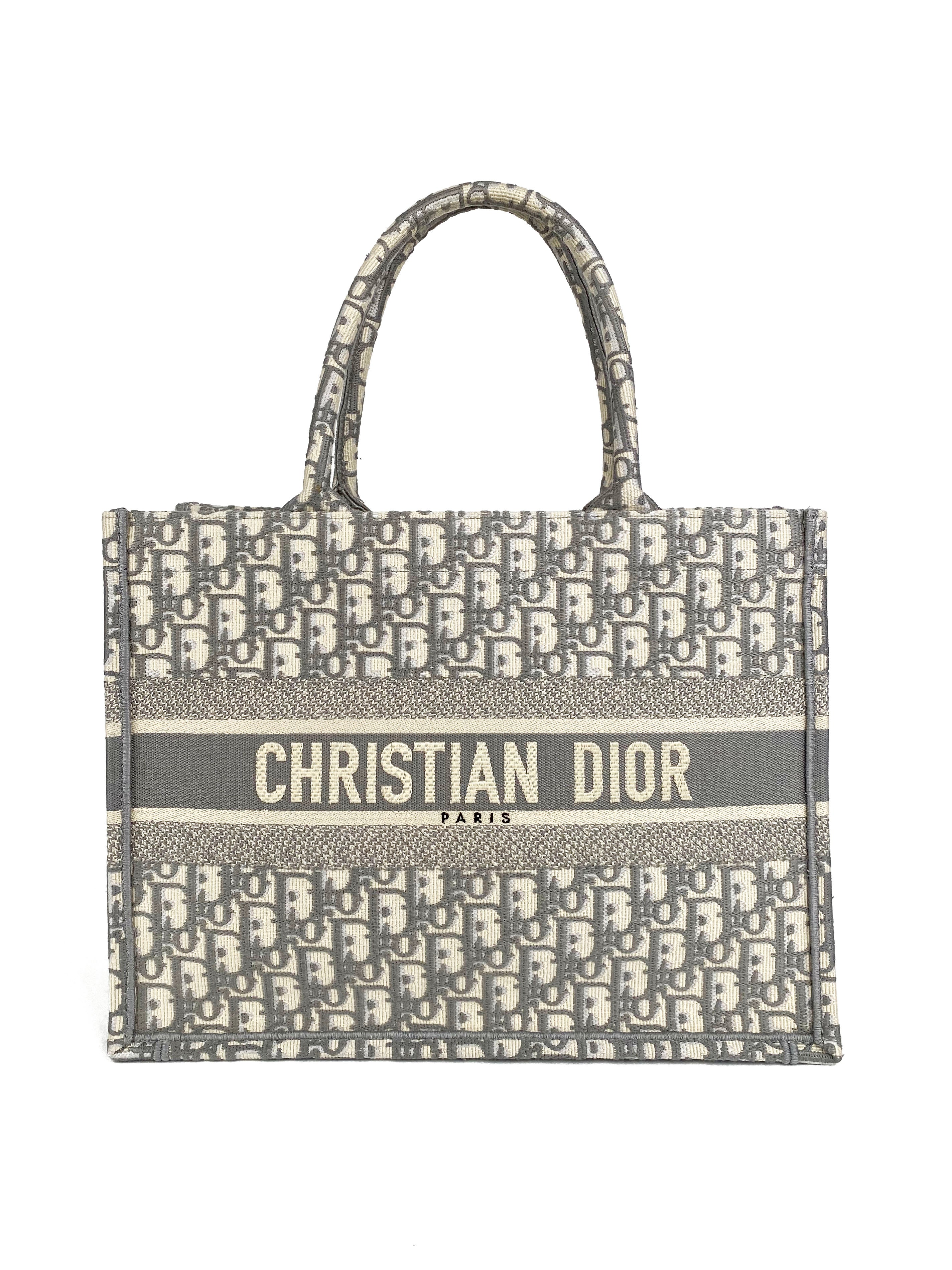 Dior Grey Oblique Small Book Tote Bag - Luxury Designer Handbag for Women | Perfect for Work, Travel & Everyday Use