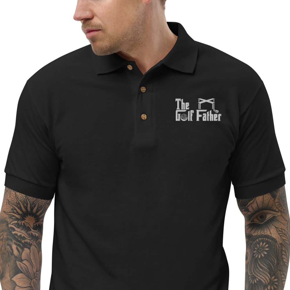 Funny Golf Shirt for Dads - 'The Golf Father' Embroidered Polo Shirt | Perfect Father's Day Gift for Golf Lovers | Ideal for Golf Courses, Tournaments & Casual Wear