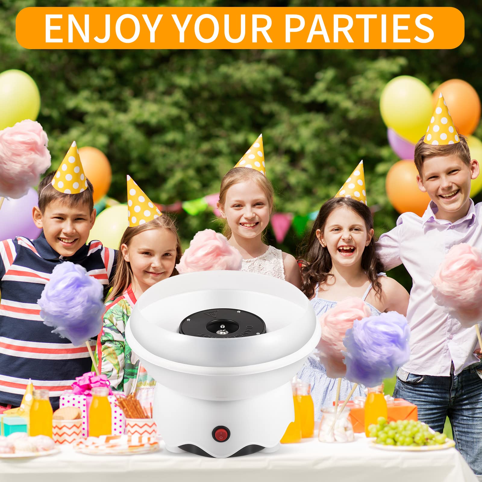 Mini Cotton Candy Machine for Kids - Portable Candy Floss Maker with Sugar Scoop & Sticks - Perfect for Birthday Parties, Home Use, Gifts & Carnivals (Great for Events, Family Fun & Sweet Treats)