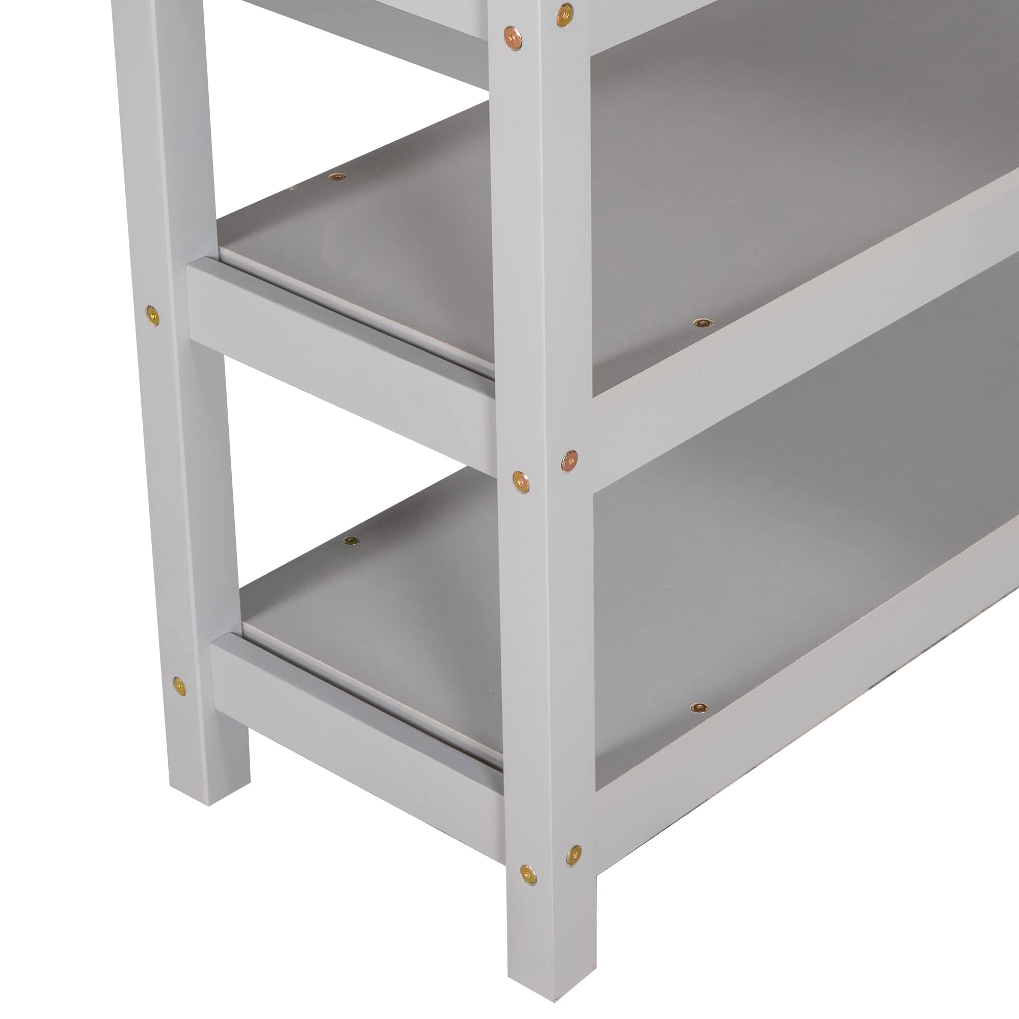 SOFTSEA Twin Loft Bed with Desk & Storage Shelves - Sturdy Wood Frame High Loft Bed for Kids & Teens - Perfect for Small Bedrooms, Dorms & Space-Saving Kids Rooms