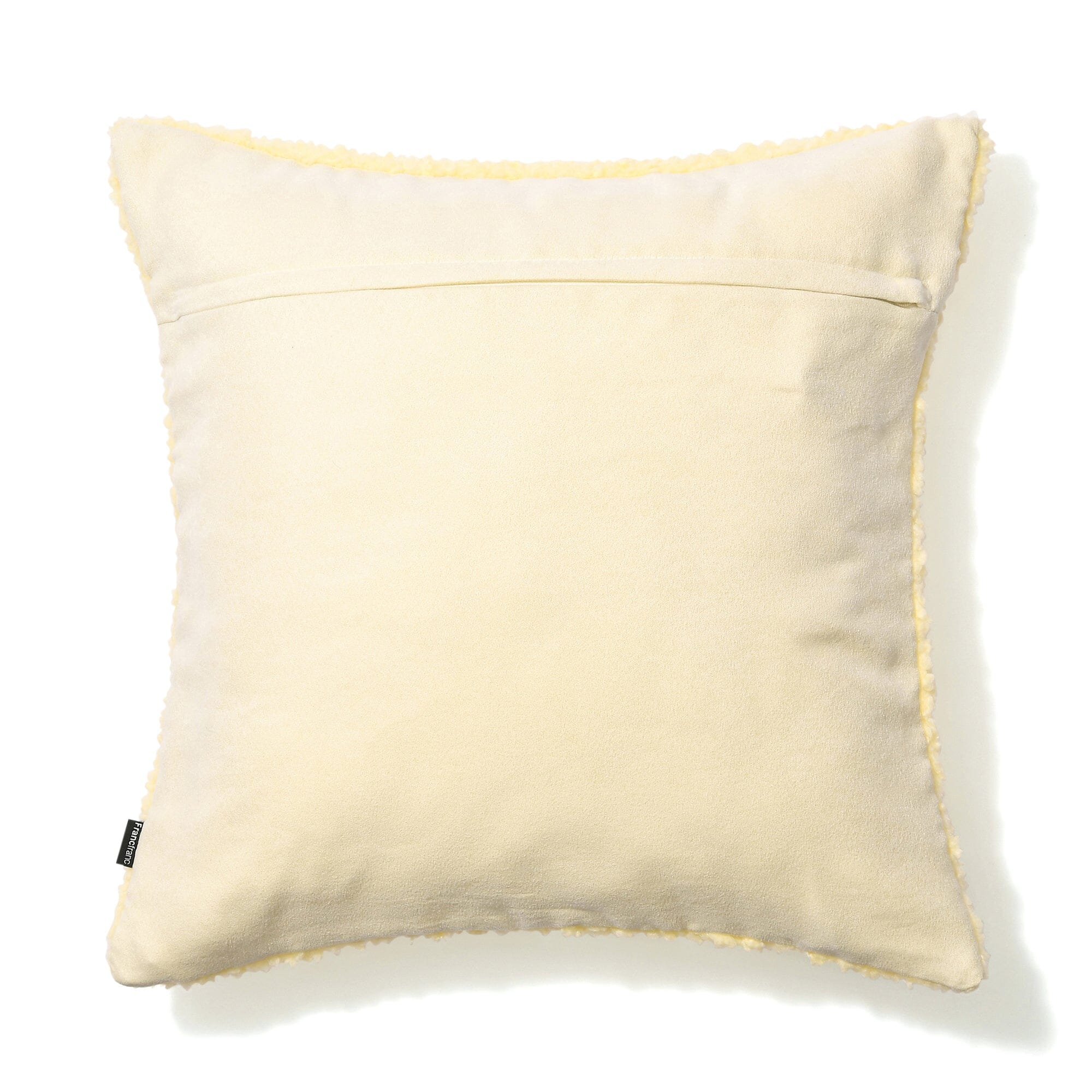 Premium 450x450 Boa Cushion Cover - Soft Light Yellow Pillow Case for Sofa, Bed & Home Decor - Breathable & Washable Fabric - Perfect for Living Room, Bedroom & Nursery