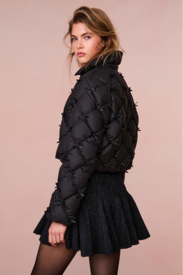 Kasey Quilted Bow Embellished Jacket - Stylish Women's Outerwear for Fall & Winter | Perfect for Date Nights, Office Wear & Casual Outings
