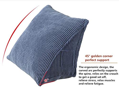 QAZW Corduroy Reading Pillow for Bed - Breathable Wedge Pillow with Back Support for Pain Relief, Detachable TV Backrest, Washable & Fade-Resistant - Perfect for Reading, Watching TV, or Relaxing in Bed
