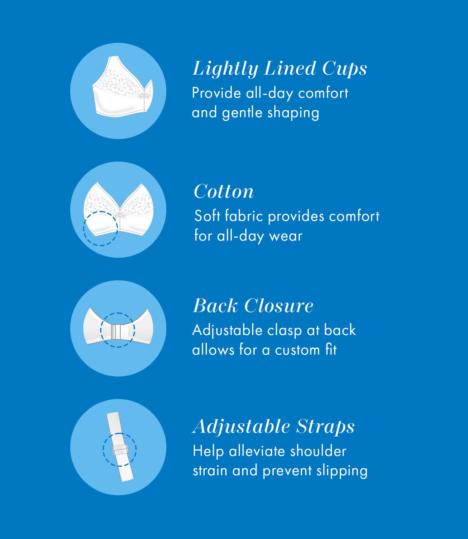 Bestform 5006233 Wireless Cotton Bra with Floral Trim & Lightly-Lined Cups - Comfortable Everyday Wear for Work, Yoga & Relaxation