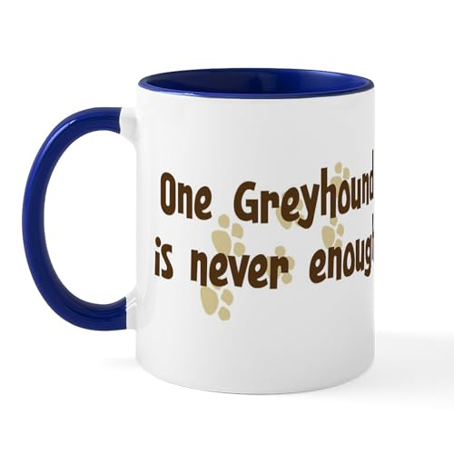 White/Navy Inside - Never Enough: Greyhound Mug