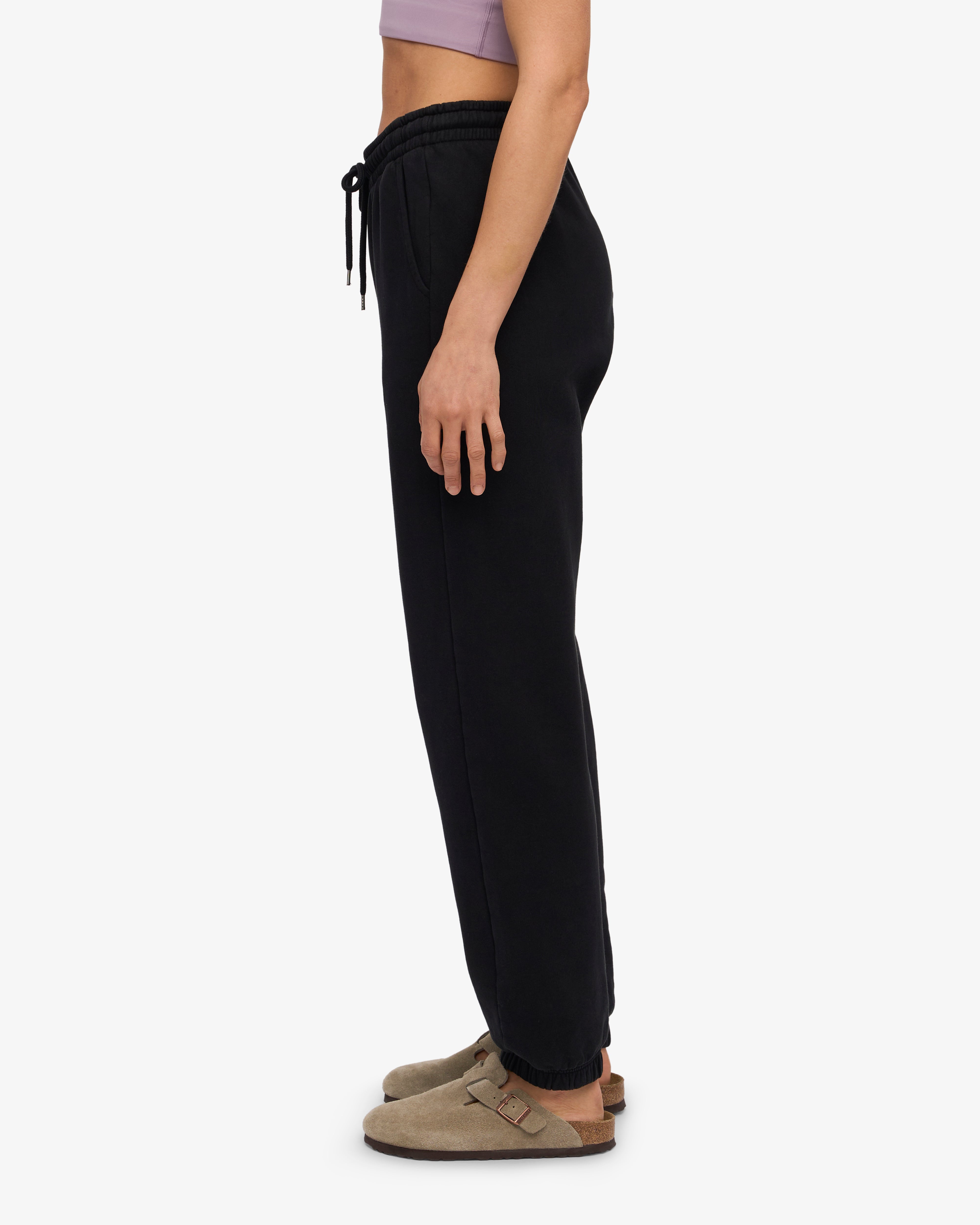 Organic Cotton Sweatpants for Women & Men - Soft & Comfortable Deep Black Joggers for Lounge, Yoga & Workout