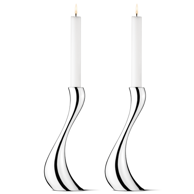 Premium Cobra Candlestick Holders - Set of 2 Medium Size for Home Decor, Wedding Centerpieces & Table Settings - Elegant Candle Stands for Dining Room, Living Room & Special Occasions