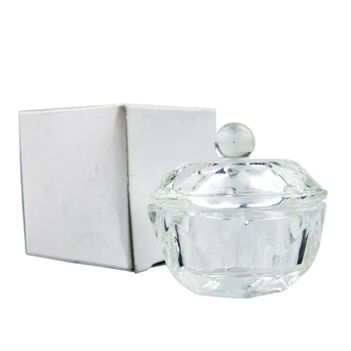 FOMIYES Acrylic Powder Nail Art Dish with Lid - Crystal Clear Nail Art Container for Acrylic Nails, Easy to Clean & Reusable - Perfect for Nail Salon, DIY Manicure & Professional Nail Artists