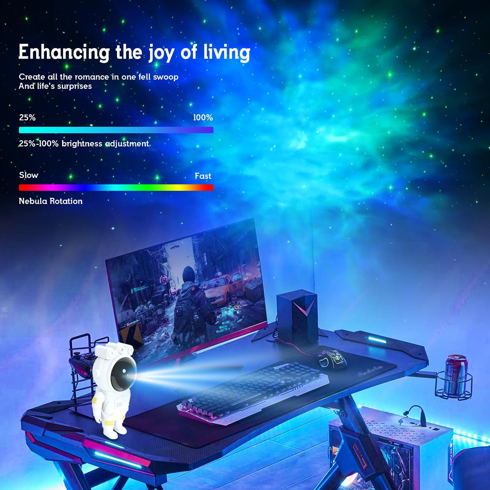 Astronaut Star Projector Galaxy Night Light - Space Projector with Timer & Remote Control | Starry Nebula Ceiling LED Lamp for Kids Room Decor, Christmas, Birthday & Valentine's Day Gifts | Perfect for Bedroom, Nursery, Meditation & Relaxation