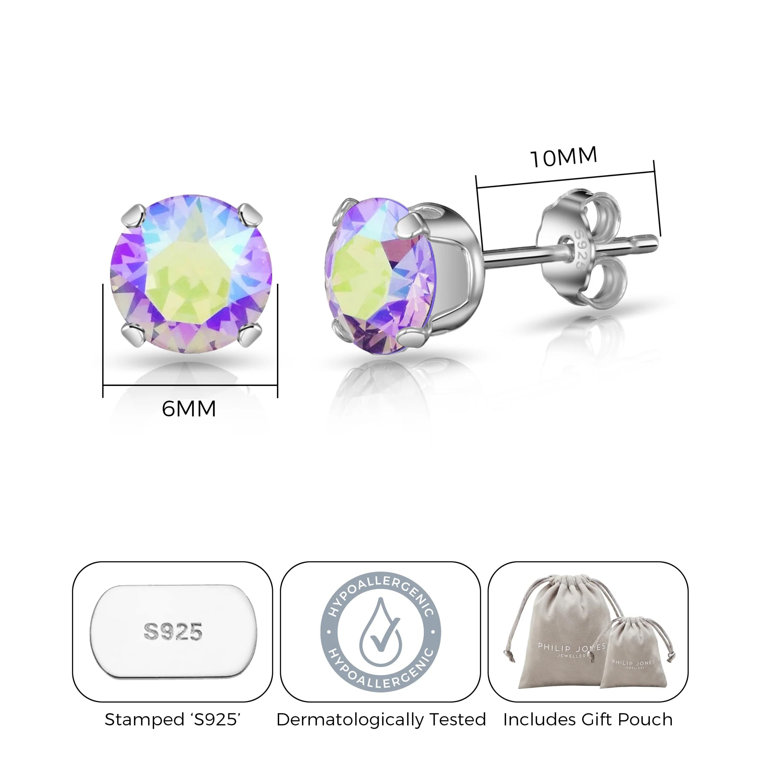 Sterling Silver Zircondia® Crystal Earrings for Women - Elegant Party Jewelry
