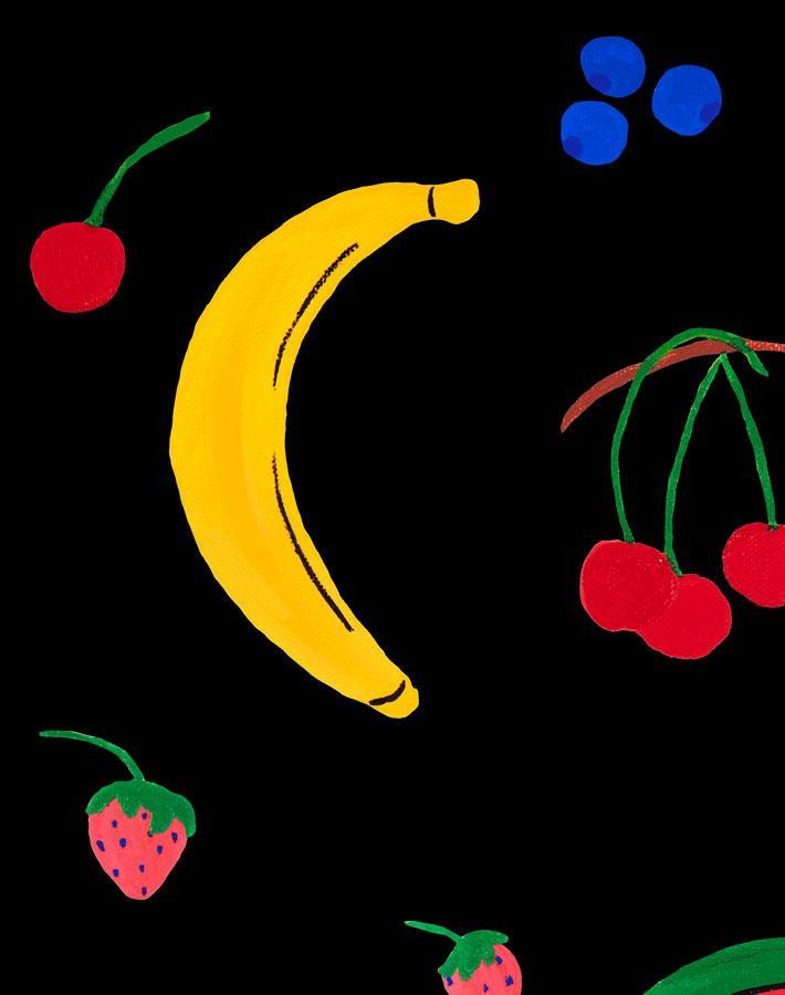 Fruit Punch Wallpaper by Carly Beck - Black - Perfect for Living Room, Bedroom, and Home Decor