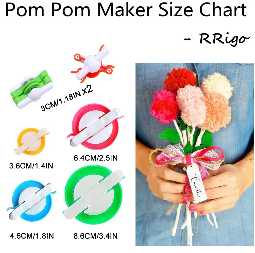7PCS Pom Pom Maker Kit - DIY Fluffy Yarn Ball Weaving Tool Set for Knitting & Craft Projects - Perfect for Kids & Adults - Great for Scarf, Hat & Blanket Decorations