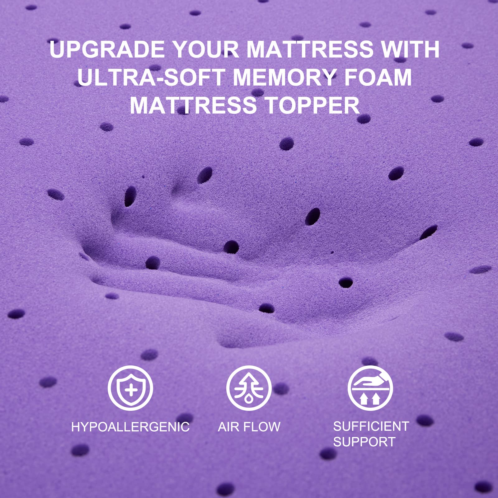 SINWEEK 3 Inch Gel Memory Foam Mattress Topper - Ventilated & Breathable for Pressure Relief - CertiPUR-US Certified California King Size - Perfect for Back Pain Relief & Hot Sleepers