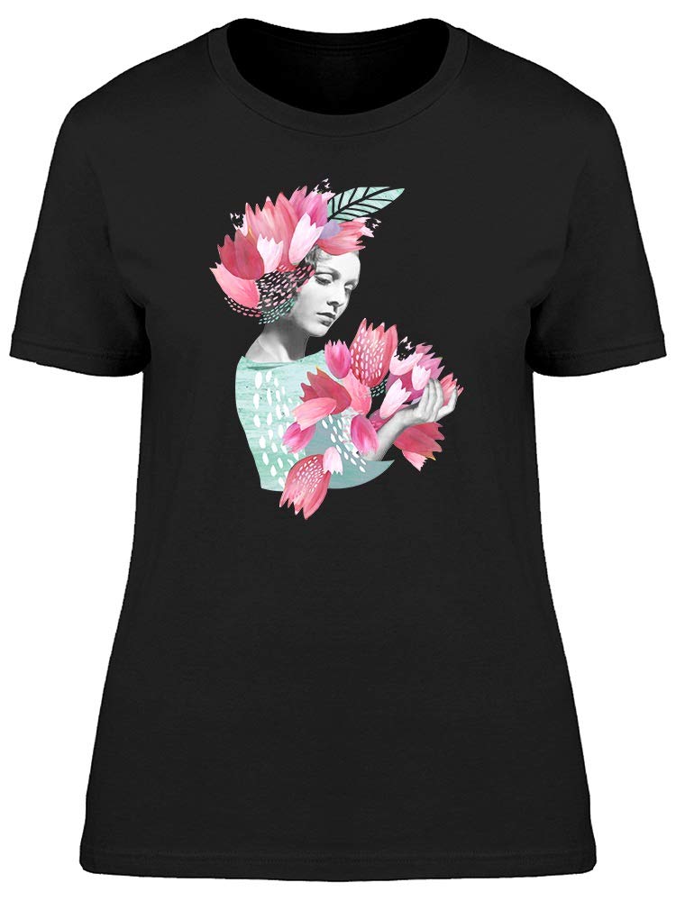 Women's Tulip Bouquet T-Shirt - Floral Print Casual Tee for Spring & Summer Outfits | Perfect for Daily Wear, Dates & Outdoor Activities