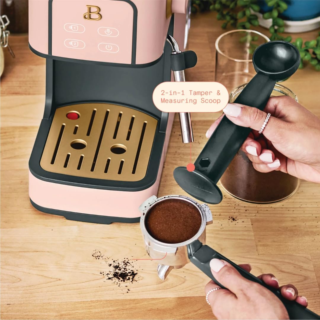 Premium 20-Bar Pressure Espresso Machine - Compact Slim Design, Rapid Heating, Built-in Milk Frother for Latte & Cappuccino | High Performance Home Coffee Maker (Rose Gold) | Perfect for Kitchen Countertops, Office Breakrooms & Coffee Enthusiasts
