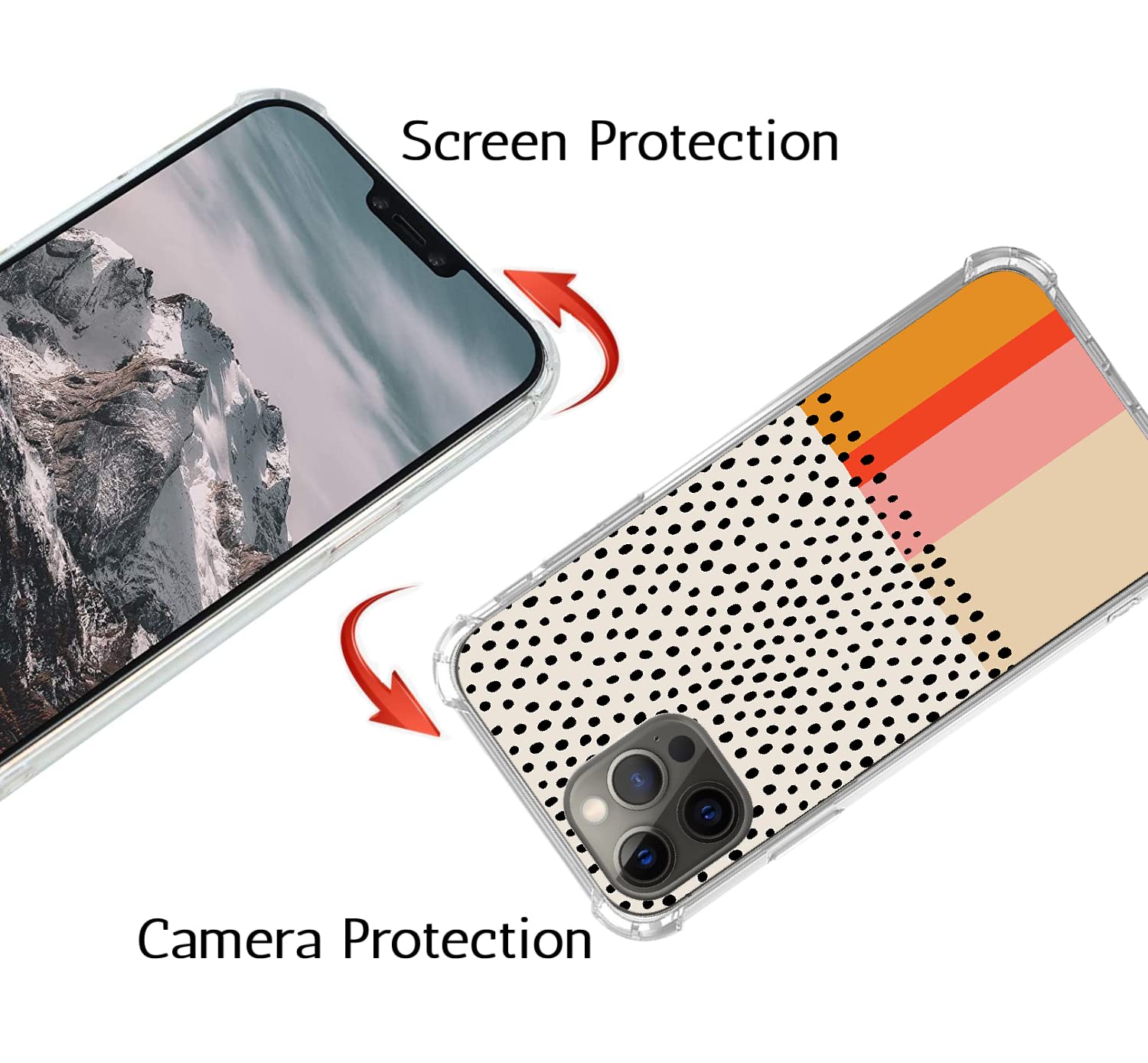 Elegant Polka Dot Phone Case for iPhone 13 Pro Max - Cute Dalmatian Spots Design, Soft TPU Bumper Cover | Trendy Protective Case for Women, Girls | Perfect for Everyday Use, Office, School & Travel