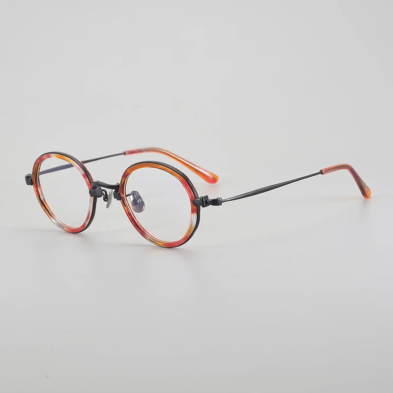 Aror Unisex Full Rim Big Round Titanium Acetate Eyeglasses 494196 - Lightweight & Durable Frame for Reading, Driving & Fashion (Men & Women)