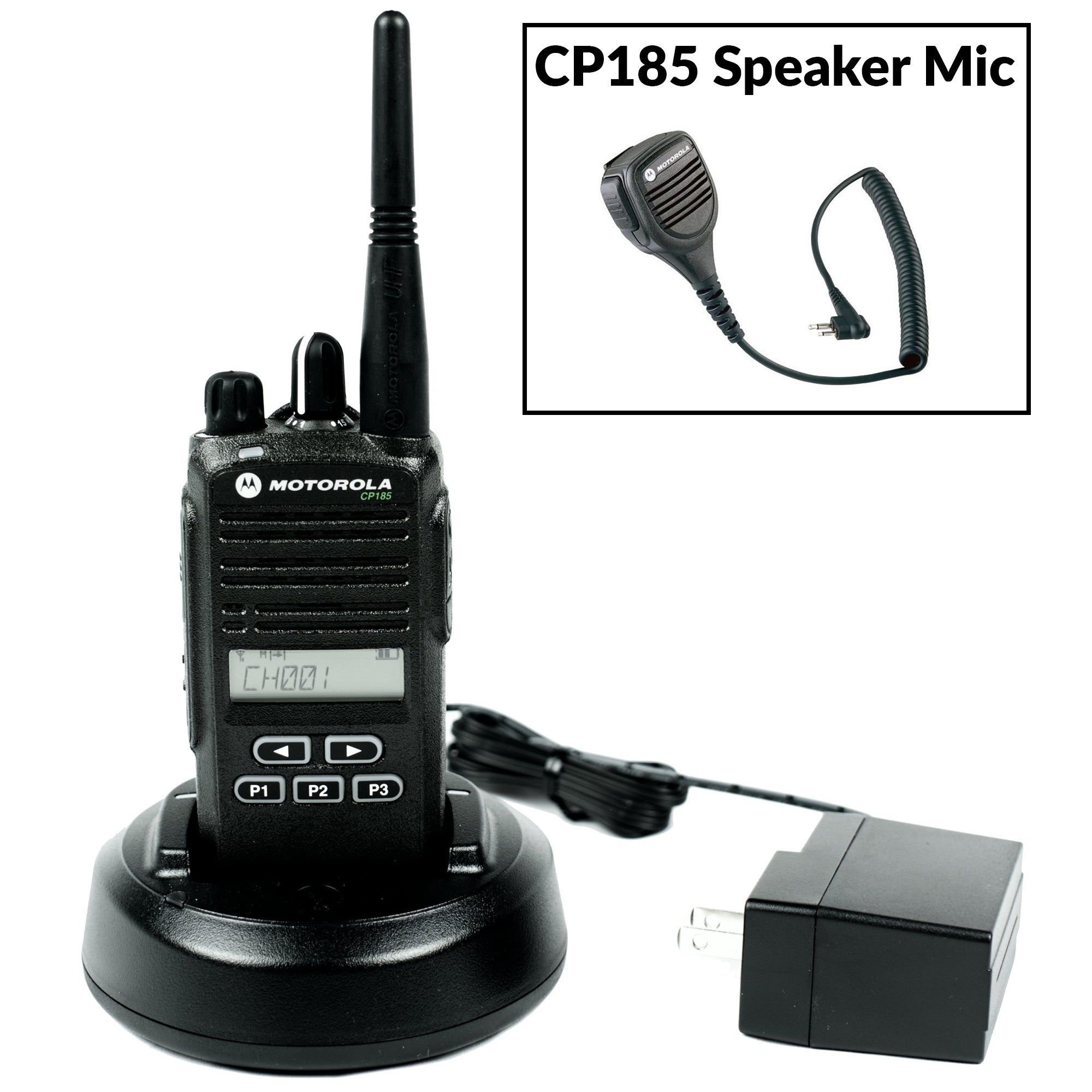 Motorola CP185 Two-Way Radio - Long Range Walkie Talkie for Outdoor Adventures, Construction & Emergency Communication
