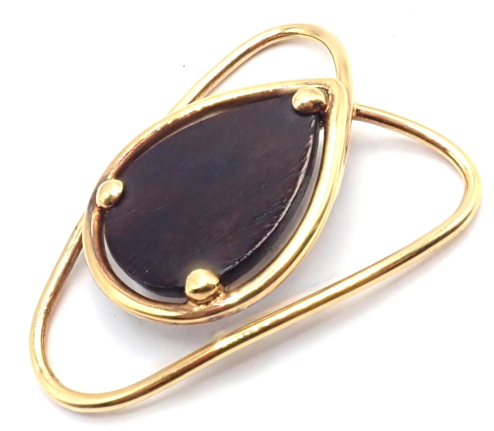 Authentic Van Cleef & Arpels 18k Yellow Gold LetterWood Money Clip - Vintage Luxury Money Clip for Cash & Credit Cards - Perfect for Gifts, Weddings & Business Professionals