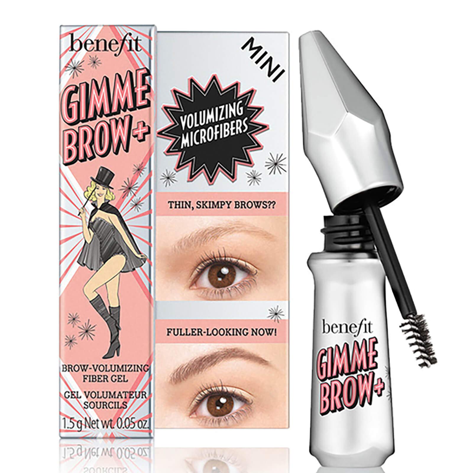 Benefit Cosmetics Mini Gimme Brow+ Tinted Volumizing Eyebrow Gel - 0.1oz | Natural-Looking Brows | Waterproof & Smudge-Proof | Perfect for Everyday Makeup & On-The-Go Touch Ups