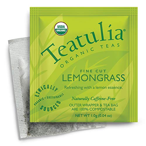 Teatulia Organic Lemongrass & Bay Leaf Tea Bags - 50 Count | 100% Compostable, Sustainably Grown in Bangladesh | Herbal Tea for Relaxation & Digestion