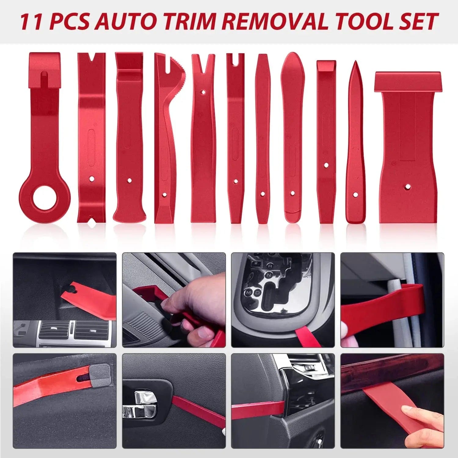 88 Pcs Car Trim Removal Tool Kit - Red Automotive Panel Clip Pry Tool Set for Door Dash Interior Repair & Installation - Perfect for DIY Car Detailing & Maintenance