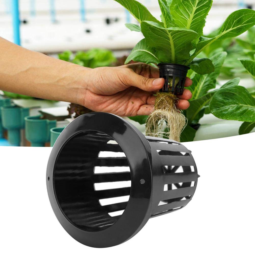 50Pcs Black Hydroponic Plant Pots - Corrosion Resistant, Durable & Stable Soilless Cultivation Pots for Indoor Plants, Greenhouse Gardening, and Home Hydroponics Systems
